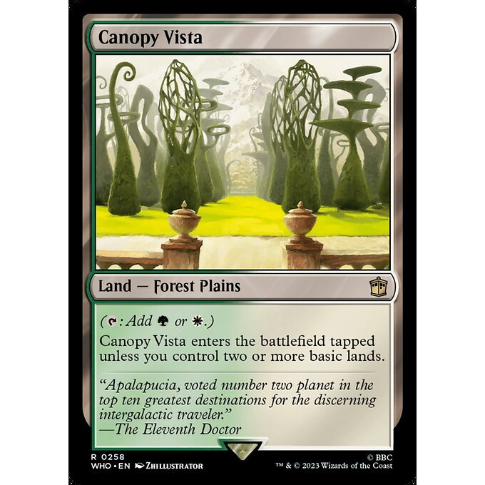 WHO_258 Canopy Vista MTG Magic: The Gathering: Doctor Who Rare
