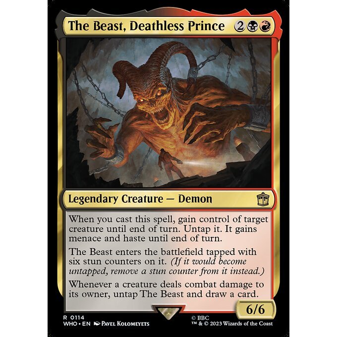 WHO_114 The Beast, Deathless Prince MTG Magic: The Gathering: Doctor Who Rare