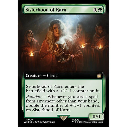 WHO_990 Sisterhood of Karn EA BL Borderless SURGE FOIL MTG Magic: The Gathering: Doctor Who Rare