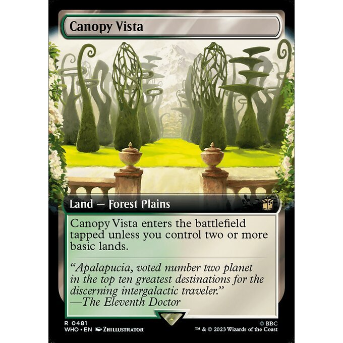 WHO_481 Canopy Vista Extended Art EA BL MTG Magic: The Gathering: Doctor Who Rare