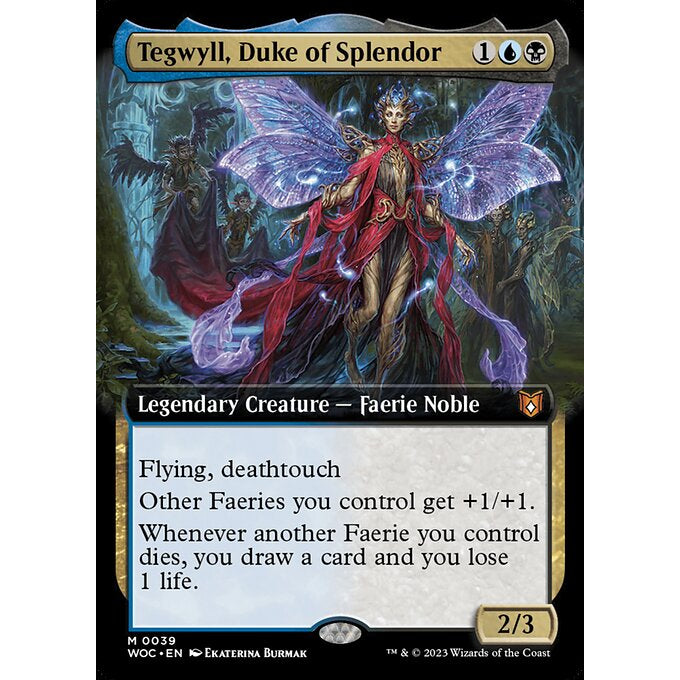 WOC_039 Tegwyll, Duke of Splendor Extended Art EA BL MTG Magic: The Gathering: Wilds of Eldraine: Commander Mythical
