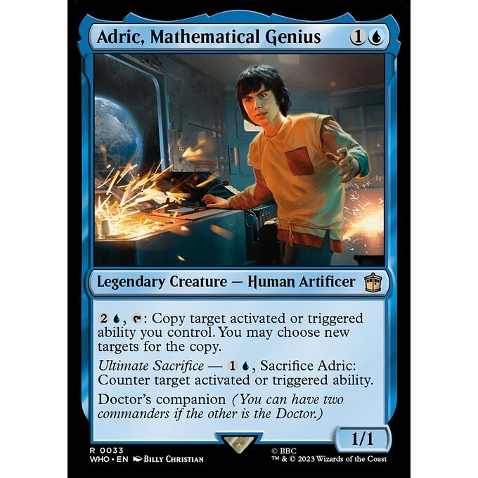 WHO_033 Adric, Mathematical Genius MTG Magic: The Gathering: Doctor Who Rare