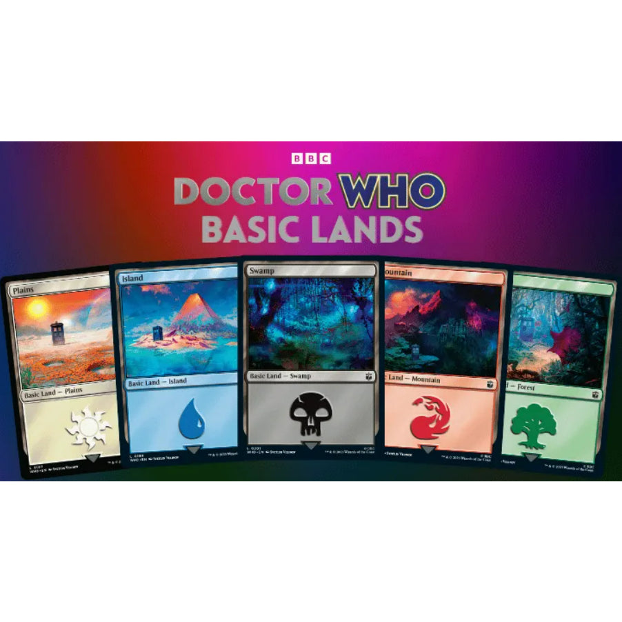 DOCTOR WHO MTG Magic: the Gathering Basic Lands FOIL and SURGE FOIL