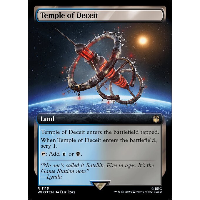 WHO_1115 Temple of Deceit EA BL Borderless SURGE FOIL MTG Magic: The Gathering: Doctor Who Rare