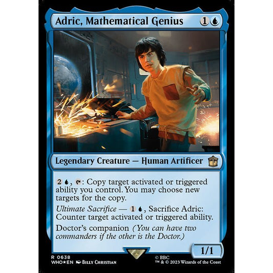 WHO_638 Adric, Mathematical Genius SURGE FOIL MTG Magic: The Gathering: Doctor Who Rare