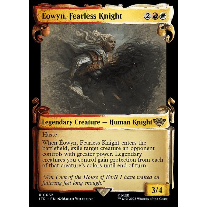 LTR_652 Éowyn, Fearless Knight MTG Magic: The Gathering: Lord of the Rings Scroll Frame Rare