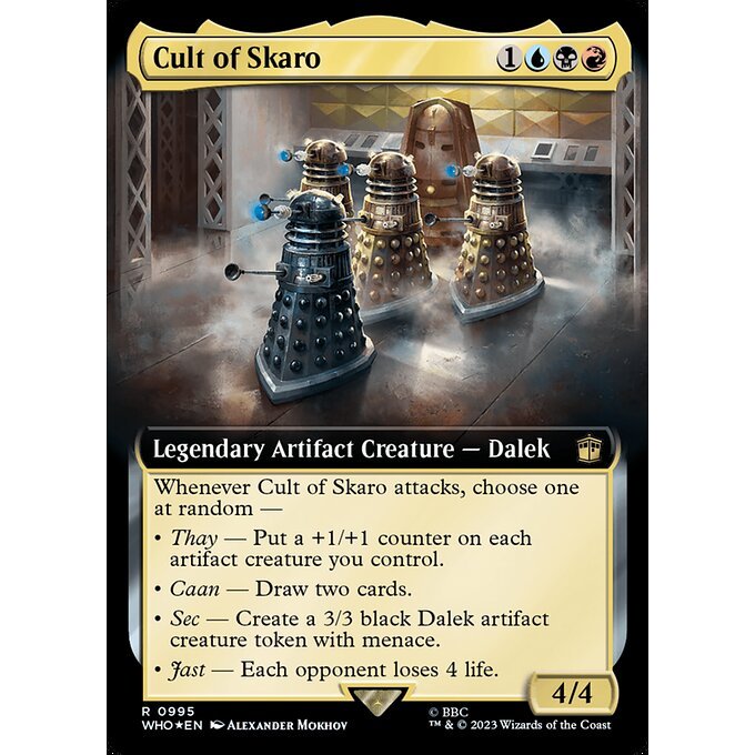 WHO_995 Cult of Skaro EA BL Borderless SURGE FOIL MTG Magic: The Gathering: Doctor Who Rare