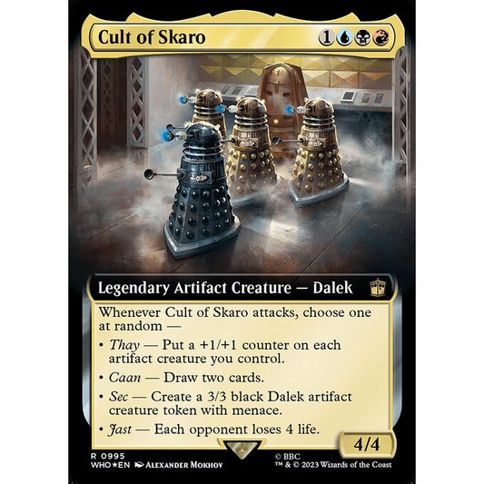 WHO_995 Cult of Skaro EA BL Borderless SURGE FOIL MTG Magic: The Gathering: Doctor Who Rare