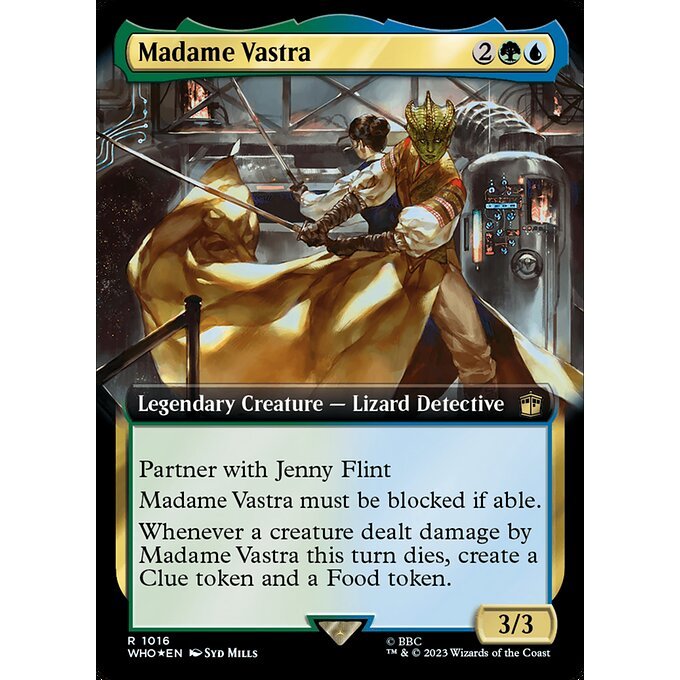 WHO_1016 Madame Vastra EA BL Borderless SURGE FOIL MTG Magic: The Gathering: Doctor Who Rare