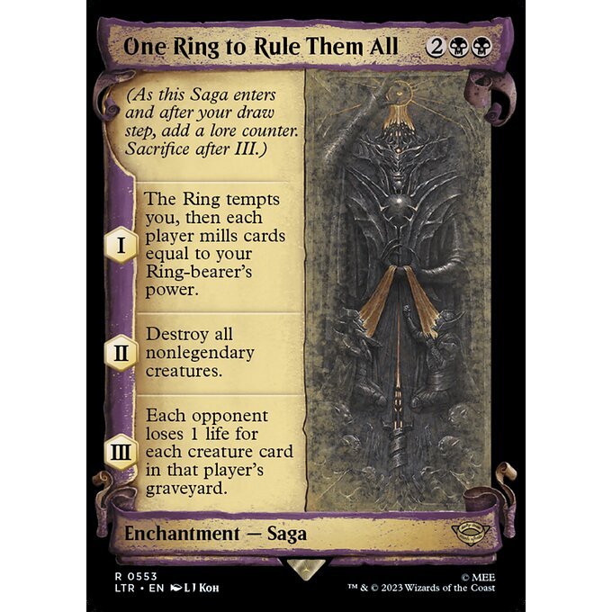 LTR_553 One Ring to Rule Them All MTG Magic: The Gathering: Lord of the Rings Scroll Frame Rare