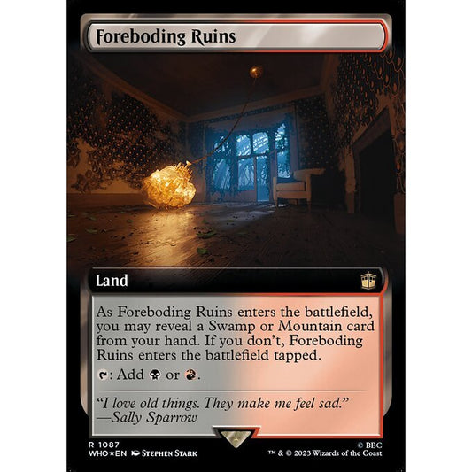 WHO_1087 Foreboding Ruins EA BL Borderless SURGE FOIL MTG Magic: The Gathering: Doctor Who Rare