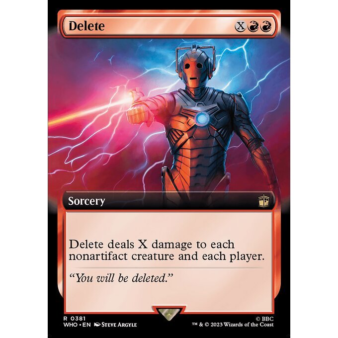 WHO_381 Delete Extended Art EA BL MTG Magic: The Gathering: Doctor Who Rare
