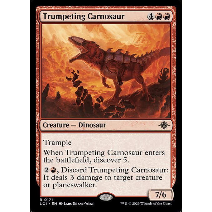 LCI_171 Trumpeting Carnosaur MTG Magic: The Gathering: Lost Caverns of Ixalan Rare