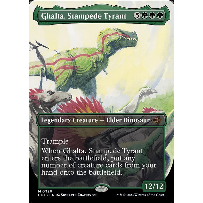 LCI_326 Ghalta, Stampede Tyrant *Borderless Extended EA BL* MTG Magic: The Gathering: Lost Caverns of Ixalan Mythical
