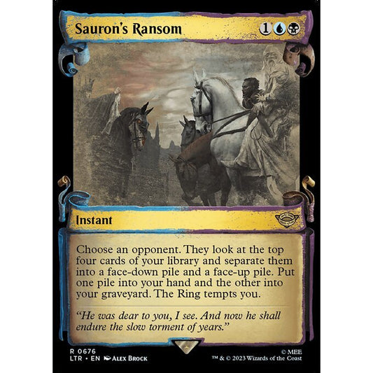 LTR_676 Sauron's Ransom MTG Magic: The Gathering: Lord of the Rings Scroll Frame Rare