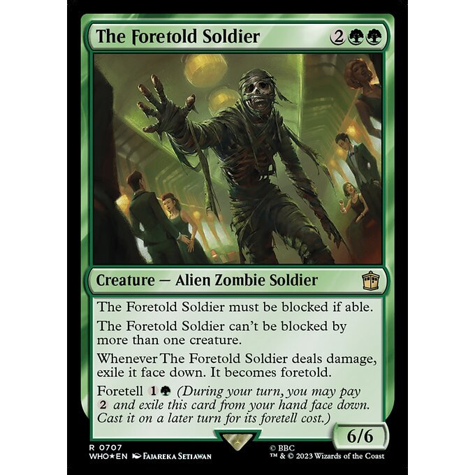 WHO_707 The Foretold Soldier SURGE FOIL MTG Magic: The Gathering: Doctor Who Rare
