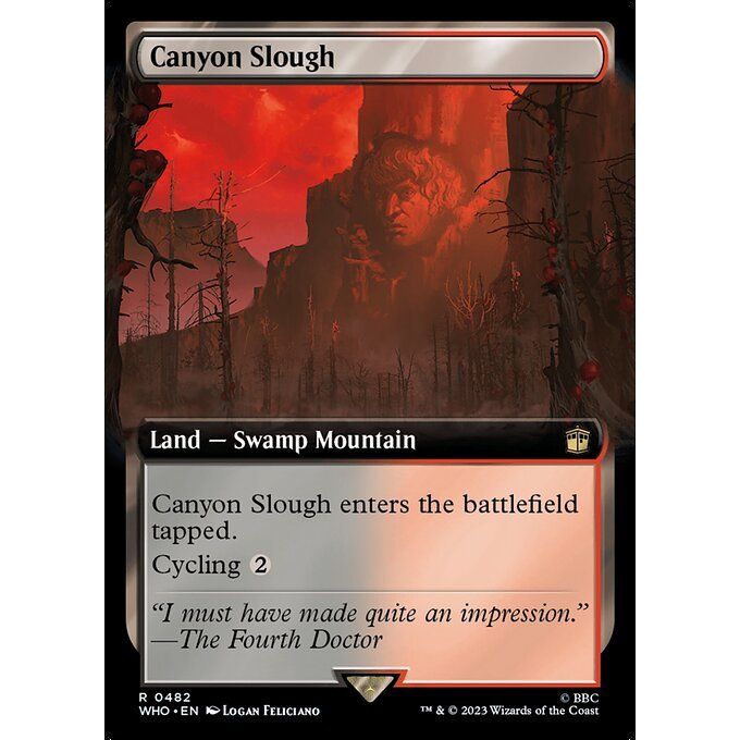 WHO_482 Canyon Slough Extended Art EA BL MTG Magic: The Gathering: Doctor Who Rare