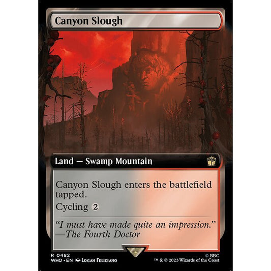 WHO_482 Canyon Slough Extended Art EA BL MTG Magic: The Gathering: Doctor Who Rare