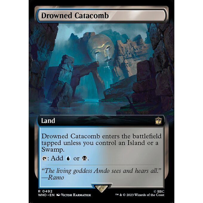 WHO_492 Drowned Catacomb Extended Art EA BL MTG Magic: The Gathering: Doctor Who Rare