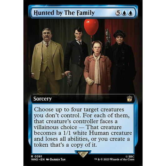 WHO_361 Hunted by The Family Extended Art EA BL MTG Magic: The Gathering: Doctor Who Rare
