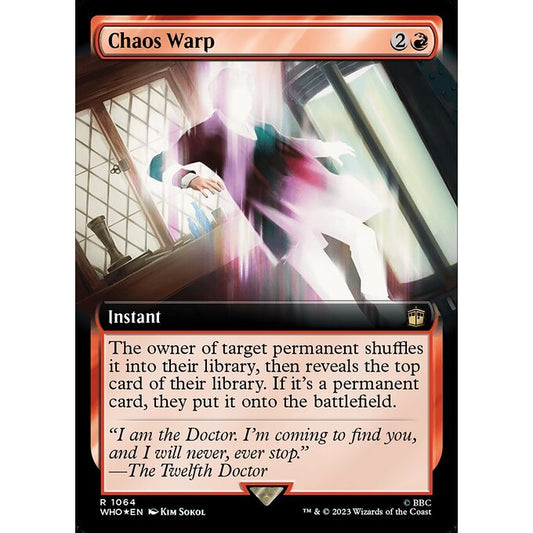 WHO_1064 Chaos Warp EA BL Borderless SURGE FOIL MTG Magic: The Gathering: Doctor Who Rare