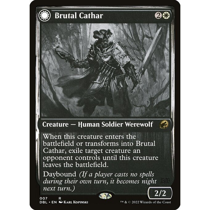 DBL_007 Brutal Cathar // Moonrage Brute MTG Magic: The Gathering: Innistrad: Double Feature Rare