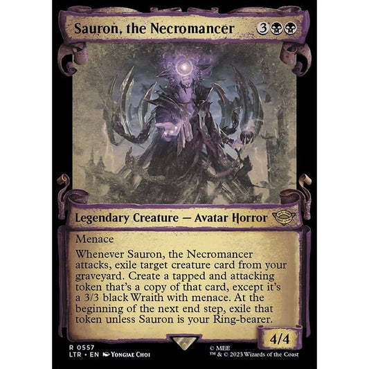 LTR_557 Sauron, the Necromancer MTG Magic: The Gathering: Lord of the Rings Scroll Frame Rare