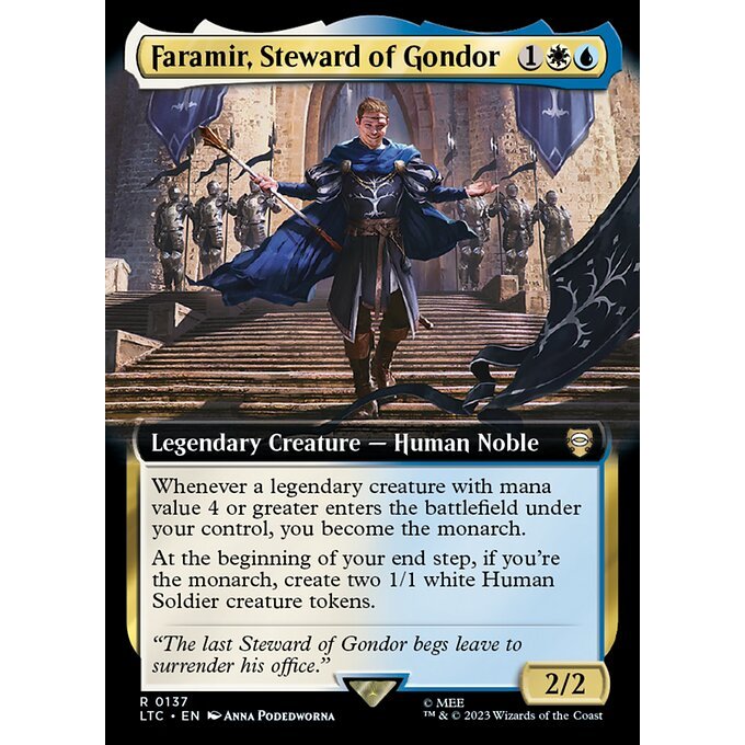 LTC_137 Faramir, Steward of Gondor EA BL Borderless MTG: Magic the Gathering: Lord of the Rings: Commander Rare