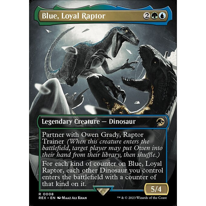 REX_008 Blue, Loyal Raptor MTG Magic: The Gathering: Lost Caverns of Ixalan: Commander Rare