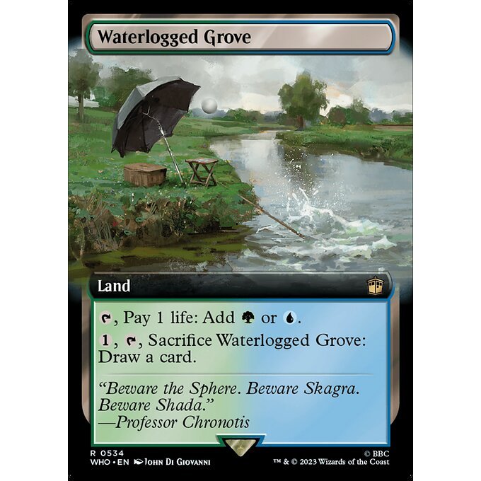 WHO_534 Waterlogged Grove Extended Art EA BL MTG Magic: The Gathering: Doctor Who Rare