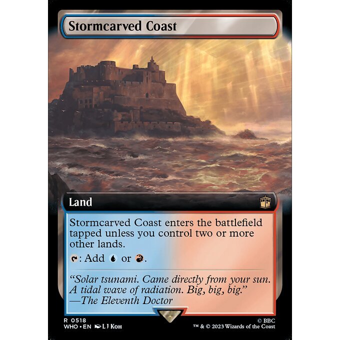 WHO_518 Stormcarved Coast Extended Art EA BL MTG Magic: The Gathering: Doctor Who Rare