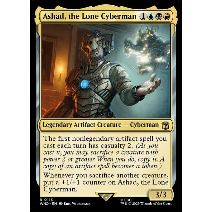 WHO_113 Ashad, the Lone Cyberman MTG Magic: The Gathering: Doctor Who Rare