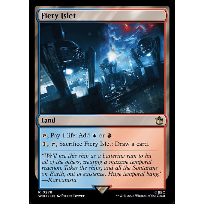WHO_278 Fiery Islet MTG Magic: The Gathering: Doctor Who Rare