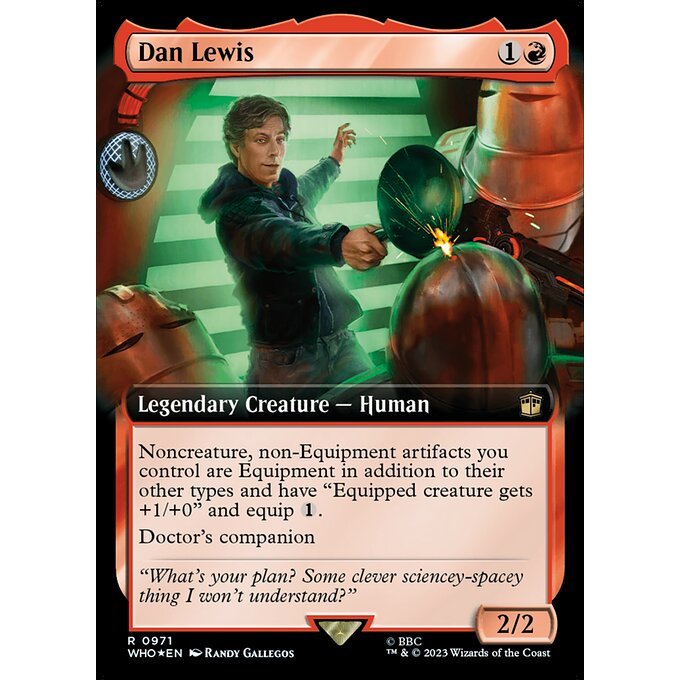 WHO_971 Dan Lewis EA BL Borderless SURGE FOIL MTG Magic: The Gathering: Doctor Who Rare