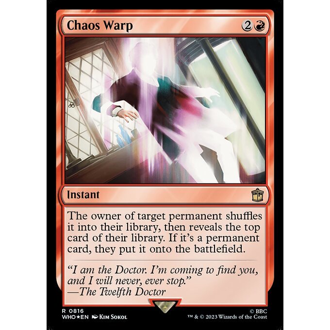 WHO_816 Chaos Warp SURGE FOIL MTG Magic: The Gathering: Doctor Who Rare