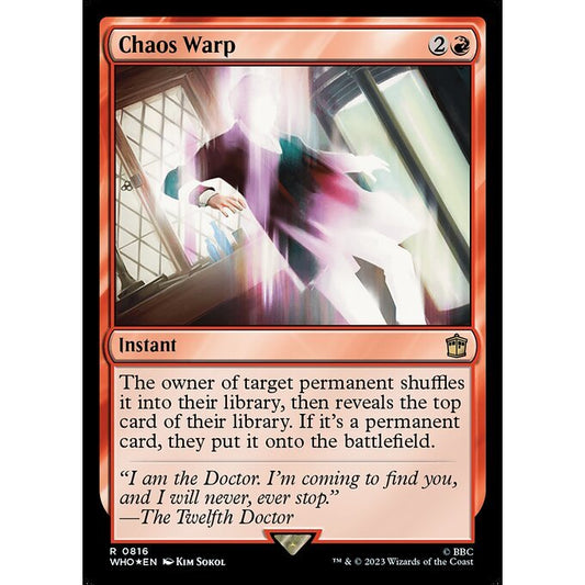 WHO_816 Chaos Warp SURGE FOIL MTG Magic: The Gathering: Doctor Who Rare