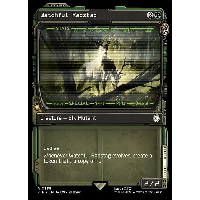PIP_335 Watchful Radstag *Showcase Pip-Boy SC* MTG Magic: The Gathering: Fallout_Rare