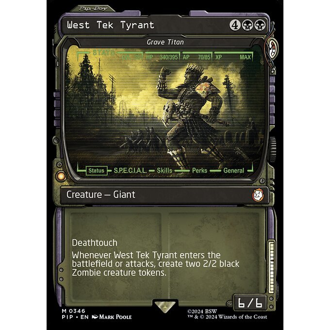 PIP_346 West Tek Tyrant // Grave Titan *Showcase Pip-Boy SC* MTG Magic: The Gathering: Fallout_Mythic