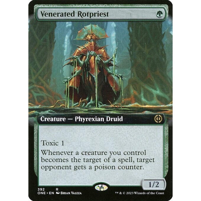 ONE_392 Venerated Rotpriest *EA Extended Art* MTG Magic: The Gathering: Phyrexia All Will Be One Rare