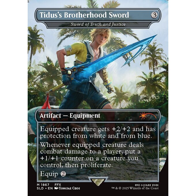 SLD_1867 Tidus's Brotherhood Sword (Sword of Truth and Justice) Secret Lair: Final Fantasy MTG Magic: The Gathering