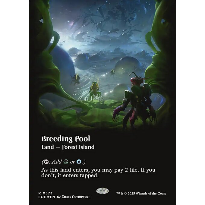 EOE_373 Breeding Pool *Edge of Eternities: Viewport Lands - GALAXY FOIL* MTG Magic: The Gathering_Rare