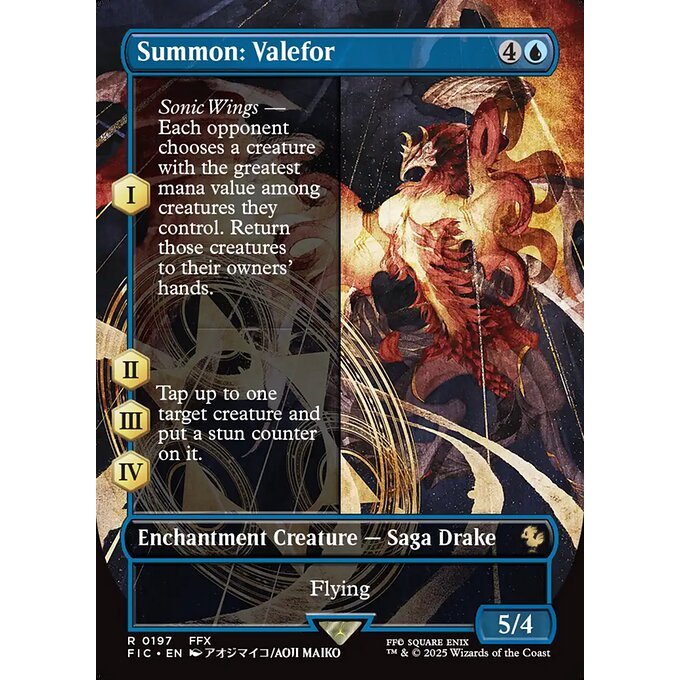 FIC_197 Summon: Valefor *Final Fantasy Commander Borderless Sagas* MTG Magic: The Gathering_Rare