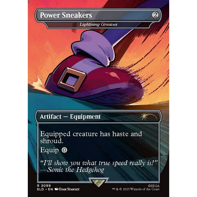 SLD_2099 Power Sneakers // Lightning Greaves *Secret Lair: Sonic the Hedgehog: Turbo Gear* MTG Magic: The Gathering_Rare