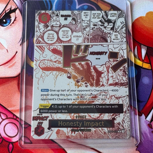 OP11_018* HONESTY IMPACT *English* Manga AA One Piece TCG A Fist of Divine Speed_P-R Rare Parallel AA