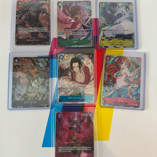 *STORAGE BOX FULL SET OF 7 AA* - BOA HANCOCK, UTA, NAMI, BONNEY, SPANDINE, LUCCI, KIDD One Piece TCG