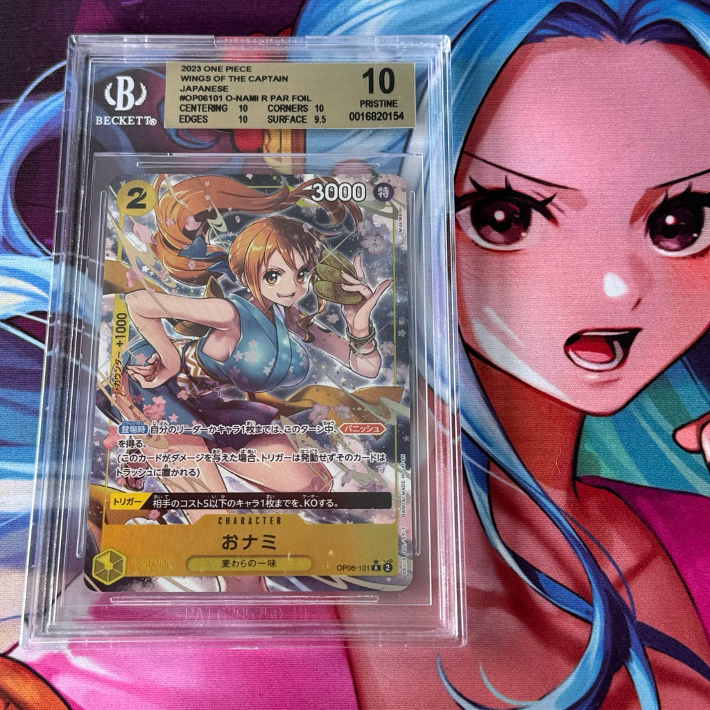 OP06_101* ONAMI O-NAMI *Wings of the Captain* BGS10 GRADED SLAB GEM MINT One Piece TCG BGS 10