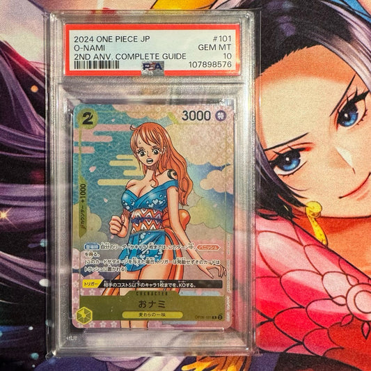 OP06_101 O-Nami Onami Nami *2nd Anniversary Complete Guide Promo AA PSA10* One Piece TCG P-R Parallel Rare PSA 10