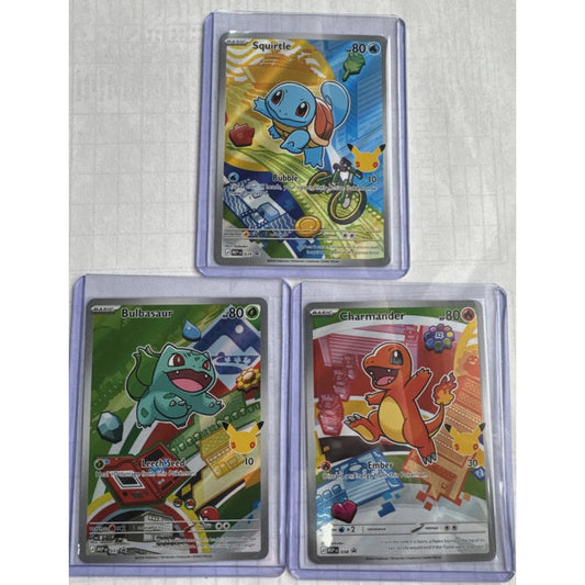 FIRST PARTNER Collection BULBASAUR SQUIRTLE CHARMANDER Gen 1 *Pokemon TCG* Set of 3 English Kanto Starter Pokemon