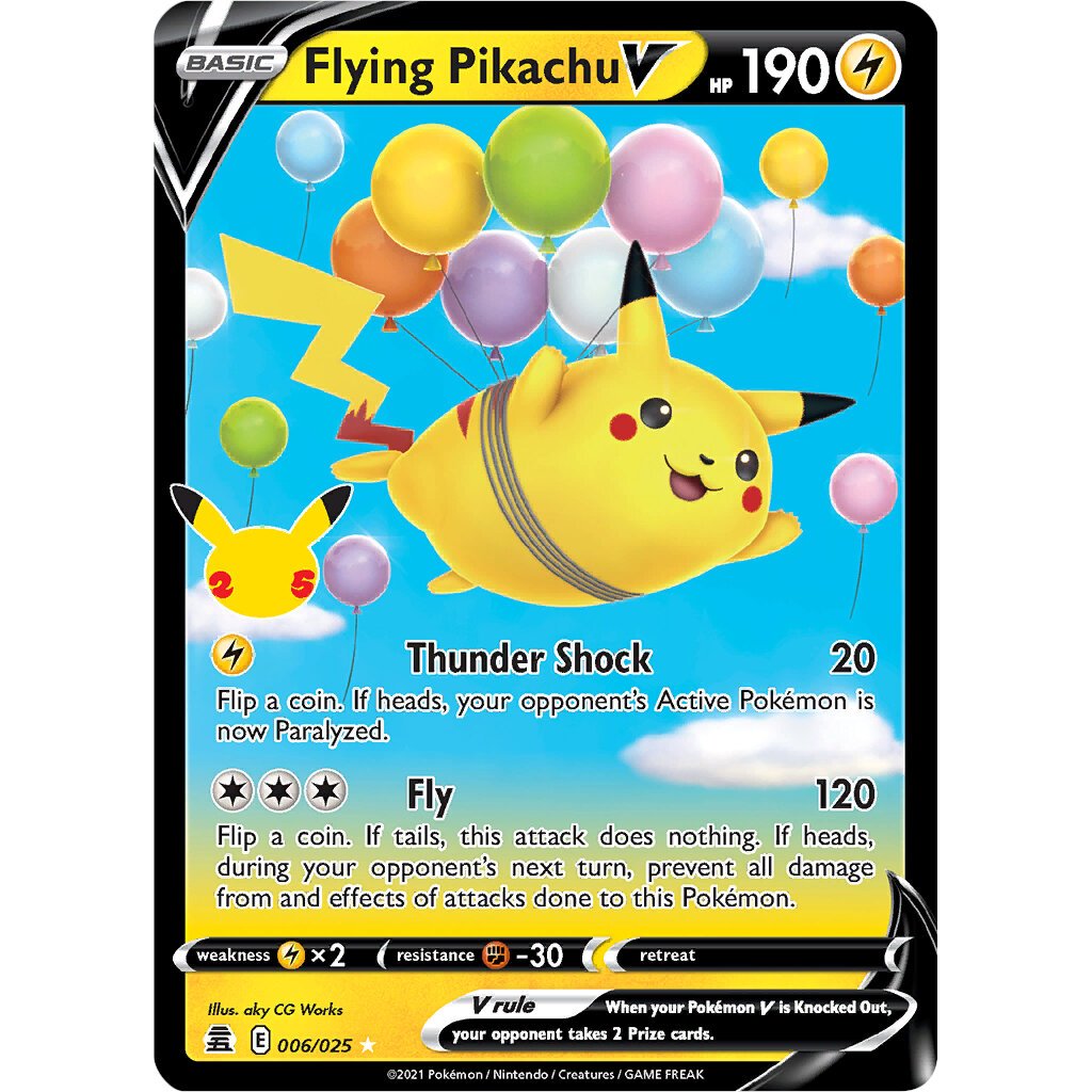 CEL_006 Flying Pikachu V Ultra Rare Celebrations Pokemon TCG