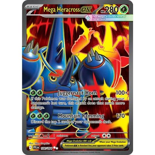 PFL_108 Mega HERACROSS EX AR *Phantasmal Flames* ENGLISH Pokemon TCG Full Art Rare